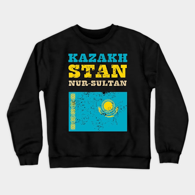 Flag of Kazakhstan Crewneck Sweatshirt by KewaleeTee